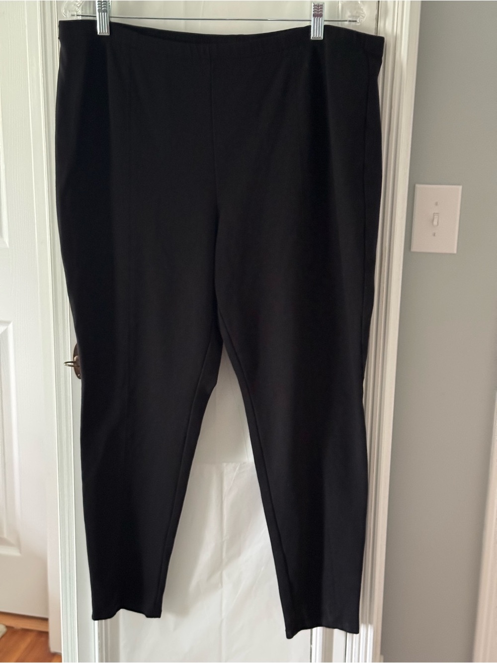 J. Jill Black Stretch Knit Skinny Leggings with Seams Viscose Nylon Spandex XL